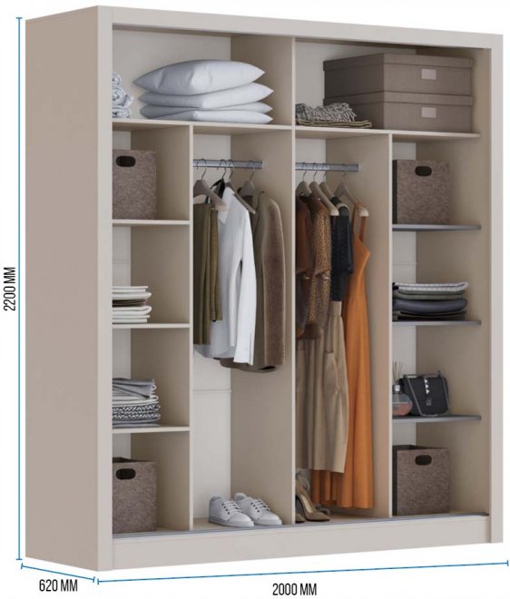 Шкаф-купе Дрим-2 2 м кашемир