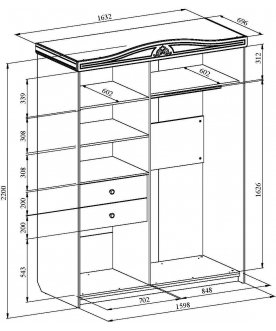 Шкаф-купе Ассоль АС-16