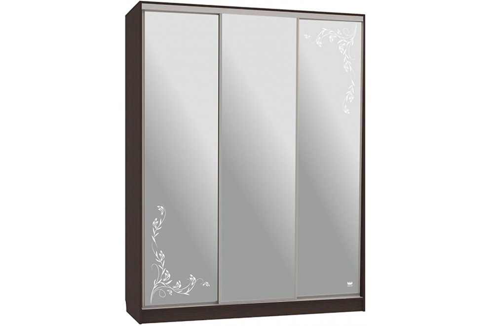 Шкаф-купе Бассо 4-600 цветы 2 венге