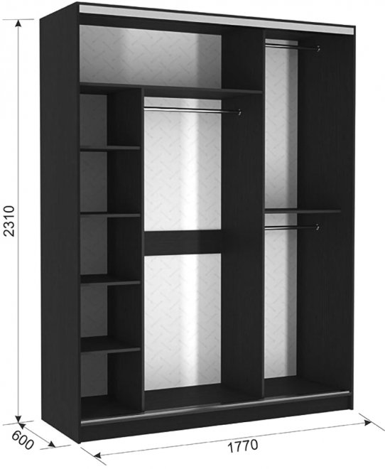 Шкаф-купе Бассо 9-600 розы венге