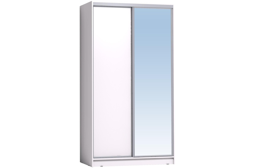 Шкаф-купе Домашний 1200 зеркало / лдсп белый