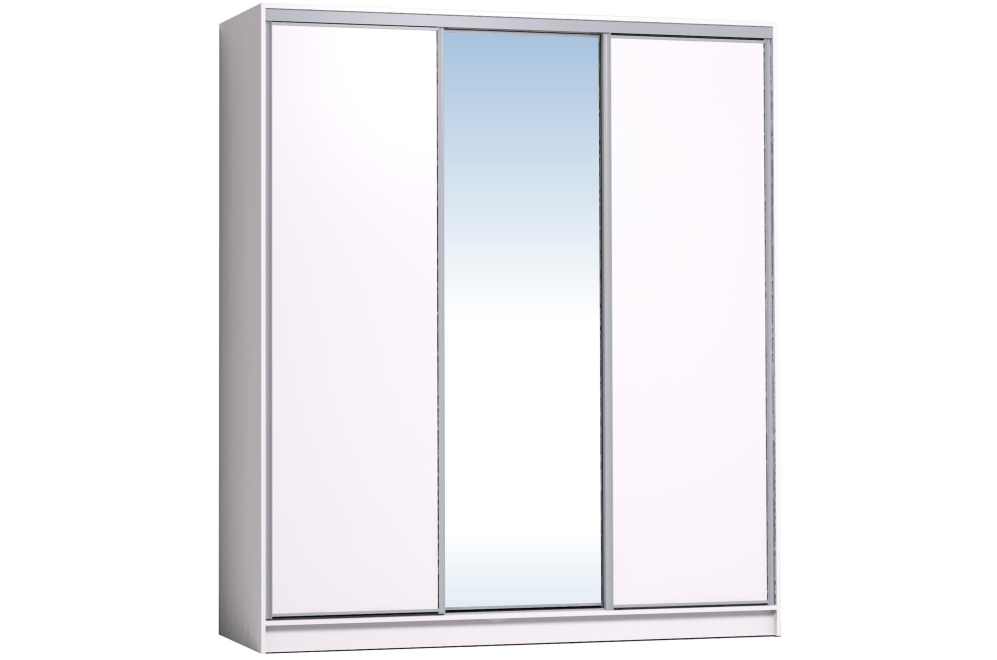 Шкаф-купе Домашний 2000 зеркало / лдсп белый