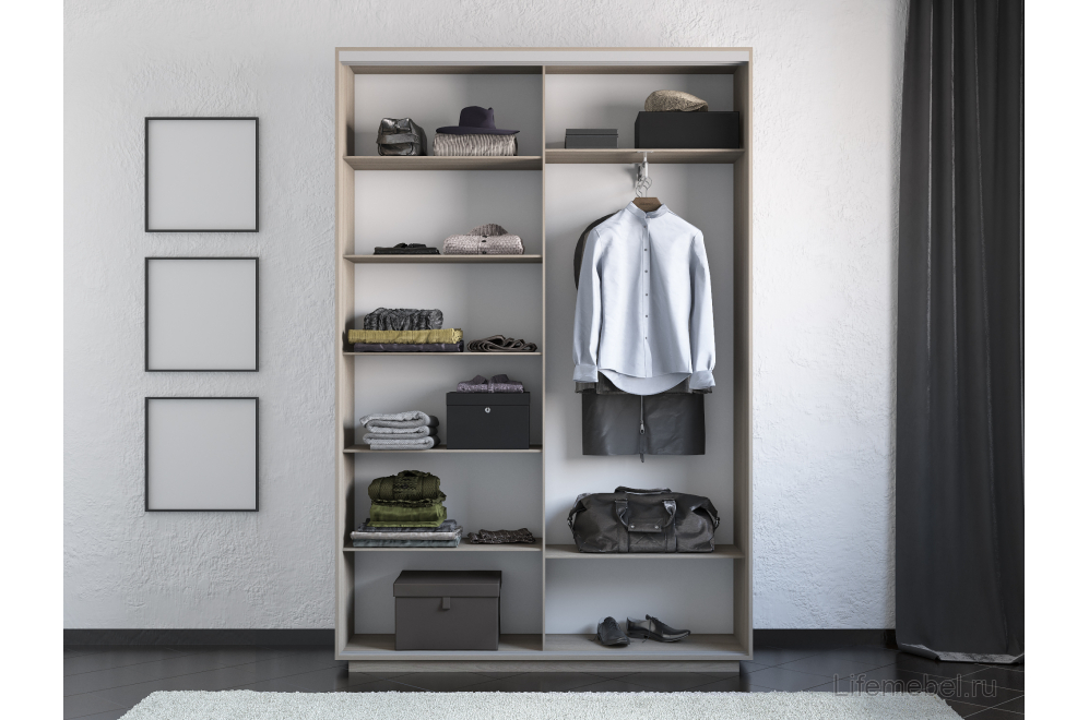 Шкаф-купе Экспресс 1600х2400х440 ясень шимо светлый