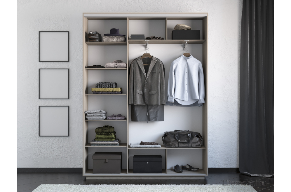 Шкаф-купе Экспресс 2400х2200х440 NEW ясень шимо светлый