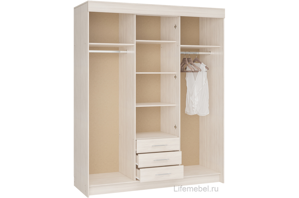 Шкаф-купе Фортуна ясень шимо светлый / ясень шимо светлый