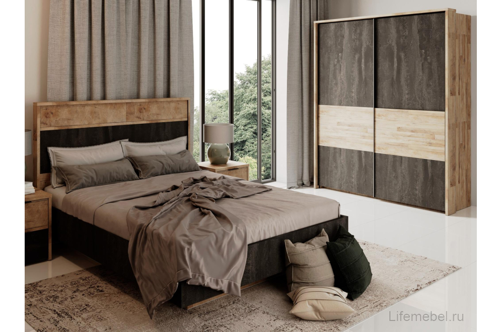 Шкаф-купе Кения 5001.М1 + 5013.М1 гамбия / угольный камень