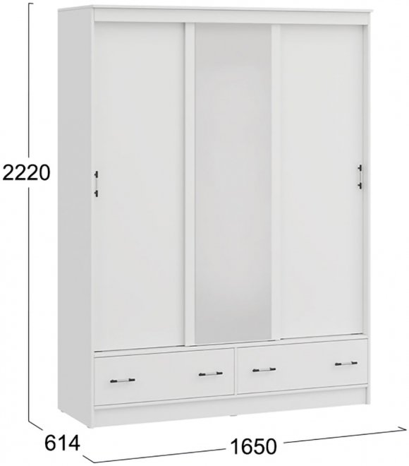 Шкаф-купе Квинт 02-45.015 белый