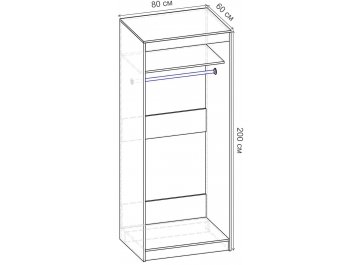 Шкаф-купе Риф 2 ШК.018.800-24 вариант 5