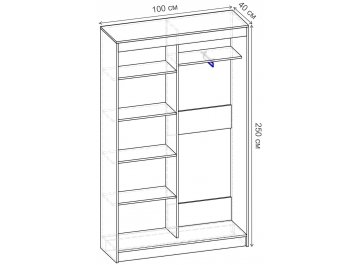 Шкаф-купе Риф 2 ШК.021.1000-23 вариант 4
