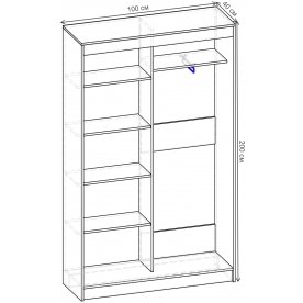 Шкаф-купе Риф 2 ШК.020.1000-31 вариант 6