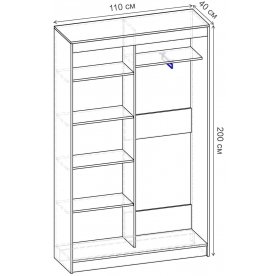 Шкаф-купе Риф 2 ШК.020.1100-24 вариант 5