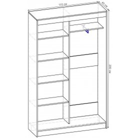 Шкаф-купе Риф 2 ШК.020.1100-30 вариант 5