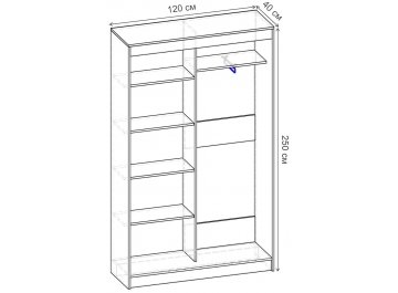 Шкаф-купе Риф 2 ШК.021.1200-23 вариант 4