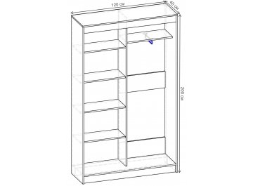 Шкаф-купе Риф 2 ШК.020.1200-31 вариант 6