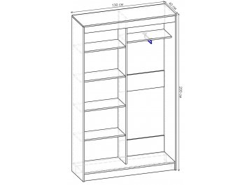 Шкаф-купе Риф 2 ШК.020.1300-30 вариант 5