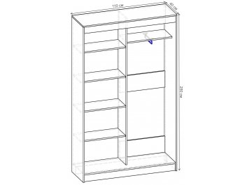 Шкаф-купе Риф 2 ШК.021.1100-30 вариант 5