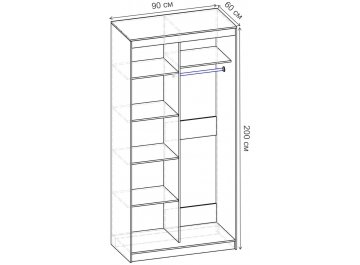 Шкаф-купе Риф 2 ШК.022.900-23 вариант 4