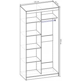 Шкаф-купе Риф 2 ШК.022.1200-30 вариант 5