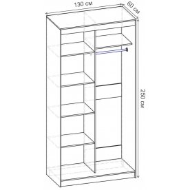 Шкаф-купе Риф 2 ШК.023.1300-28 вариант 3