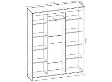Шкаф-купе Риф 3 ШК.024.1500-01/21 вариант 2