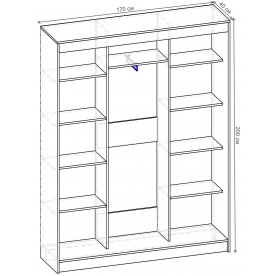 Шкаф-купе Риф 3 ШК.024.1700-01/21 вариант 2