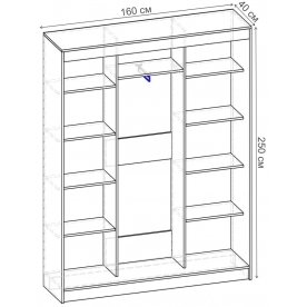 Шкаф-купе Риф 3 ШК.025.1600-01