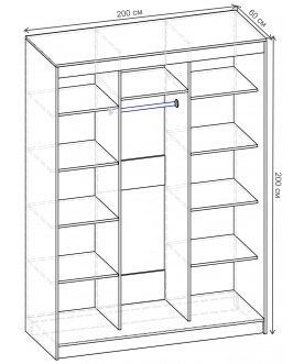 Шкаф-купе Риф 3 ШК.026.2000-01