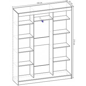 Шкаф-купе Риф 3 ШК.034.1800-01/21 вариант 2