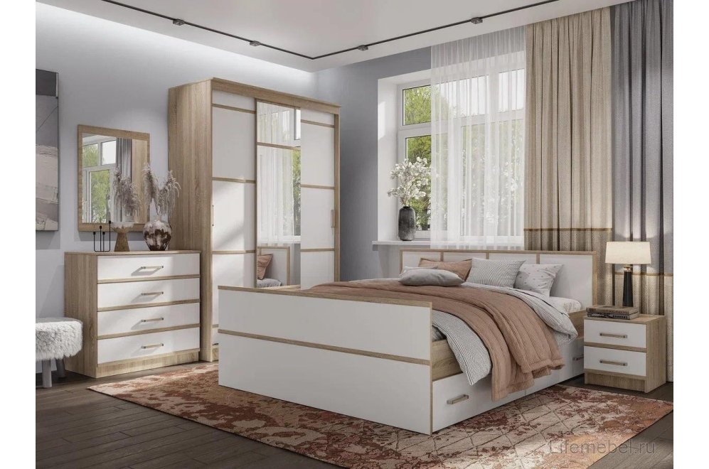 Шкаф-купе Сакура 1.5м дуб сонома / белый