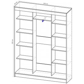 Шкаф-купе Стандарт 3 ШК.009.2200-08