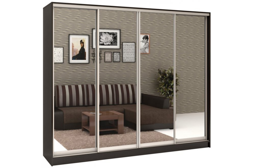 Шкаф-купе Стандарт 4 ШК.012.2700-09 венге цаво / серебро матовое