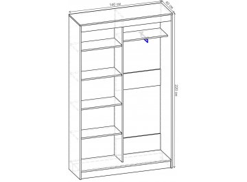 Шкаф-купе Стандарт Комбо 2.1 ШК.004.1400-19
