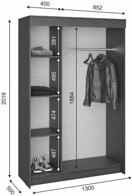 Шкаф-купе Бассо кашемир