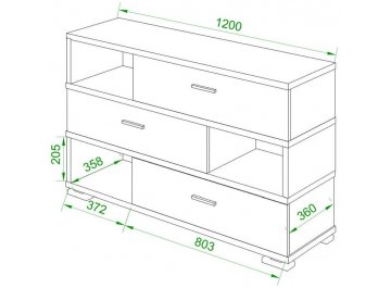 Комод Домино СБ-40/3 ШБЕ-Ч