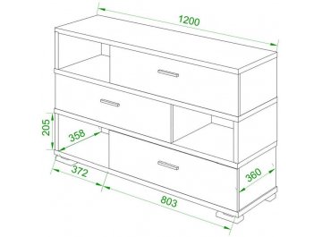 Комод Домино СБ-40/3 ШК-Ч