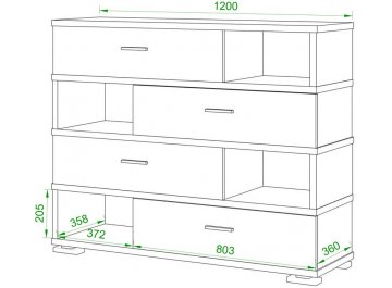 Комод Домино СБ-40/4 Ш-Ч