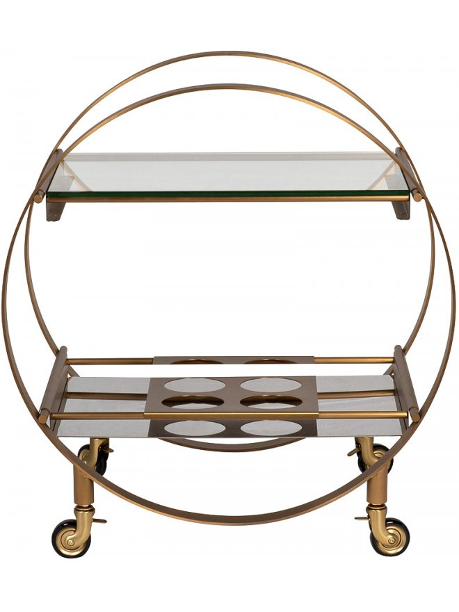 Сервировочный столик Луис прозрачный / латунь