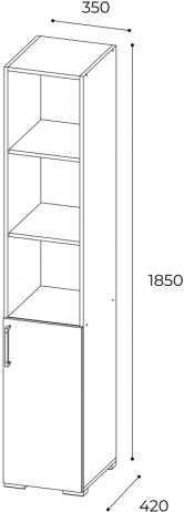 Стеллаж Белла венге / дуб молочный