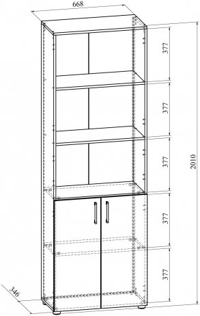 Стеллаж открытый ОФ-301К северное дерево светлое