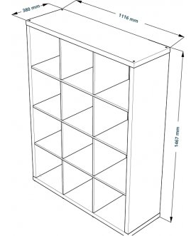 Офисный стеллаж Фора 12 белый
