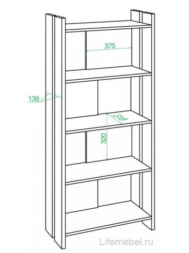Стеллаж Беина 152 см карамель