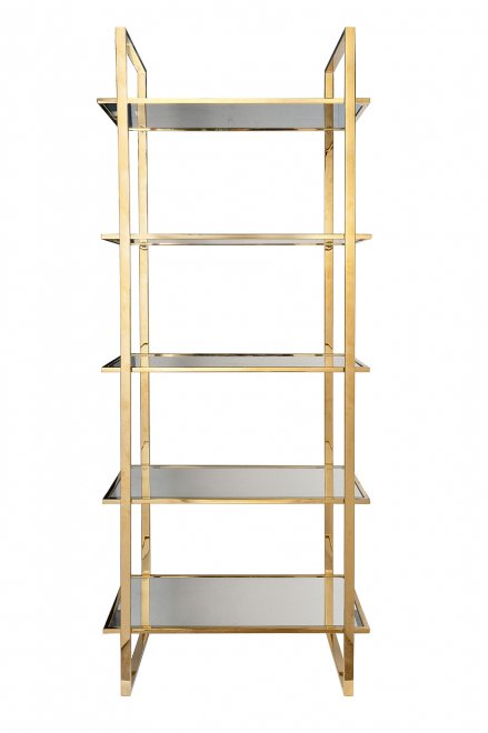 Стеллаж 47ED-00401 стекло прозрачный /золото 81х40х200см  (Товар 1)