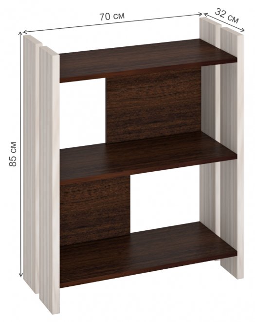 Стеллаж 85 см карамель / венге