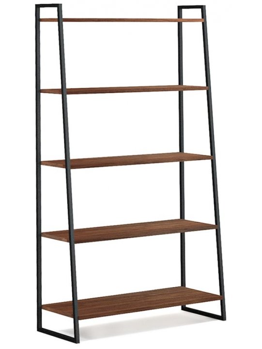 Стеллаж Akur Loft Gilbert металлокаркас черный декор венге
