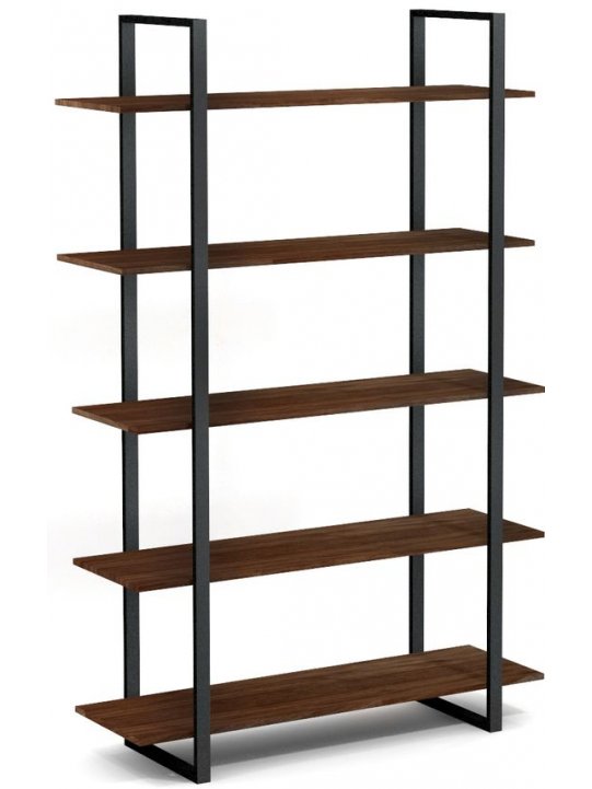 Стеллаж Akur Loft Madison металлокаркас черный декор венге
