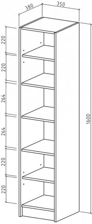 Стеллаж Август-1 дуб апрель темный