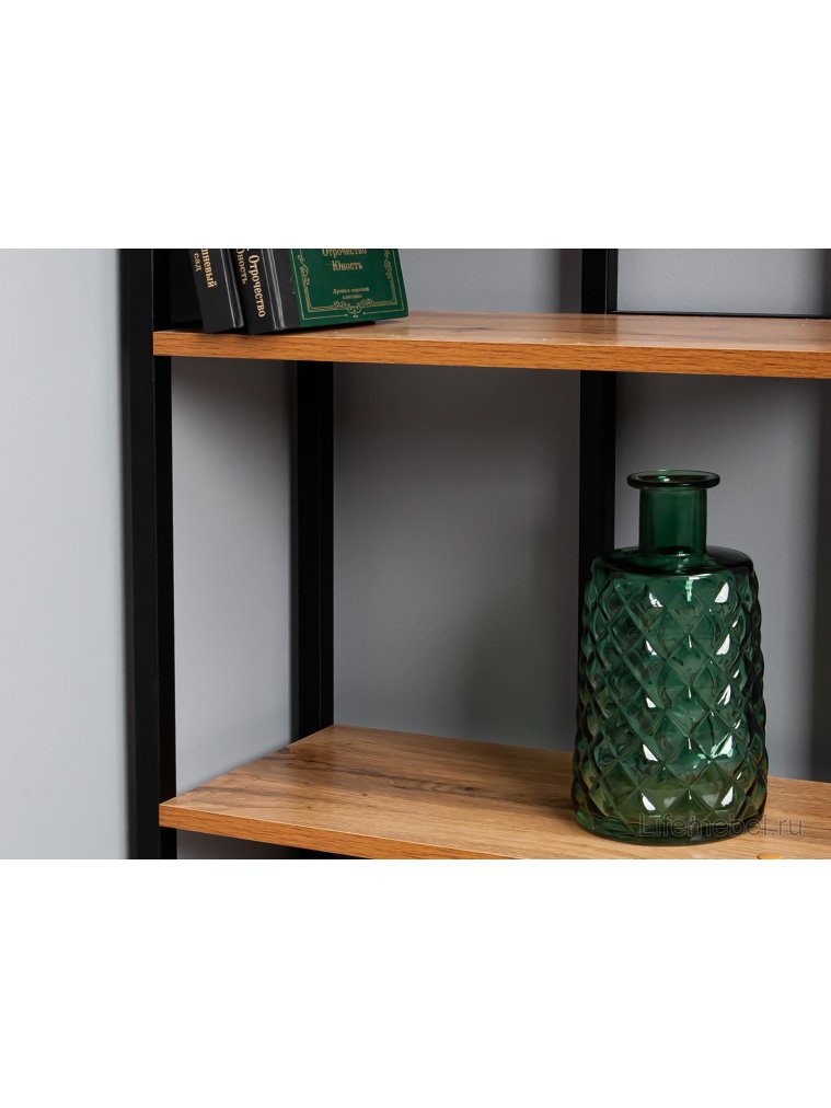 Стеллаж Минден угловой дуб вотан / черный