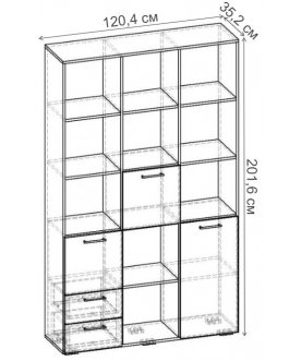 Книжный шкаф Бриз-3.03 СТ.083.1204-01 дуб молочный / венге