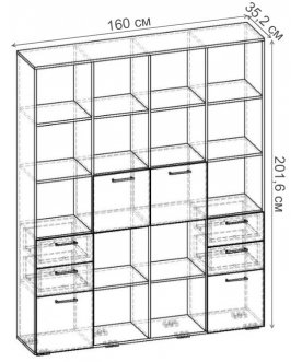 Книжный шкаф Бриз-4.05 СТ.095.1600-01 орех экко донской / клён