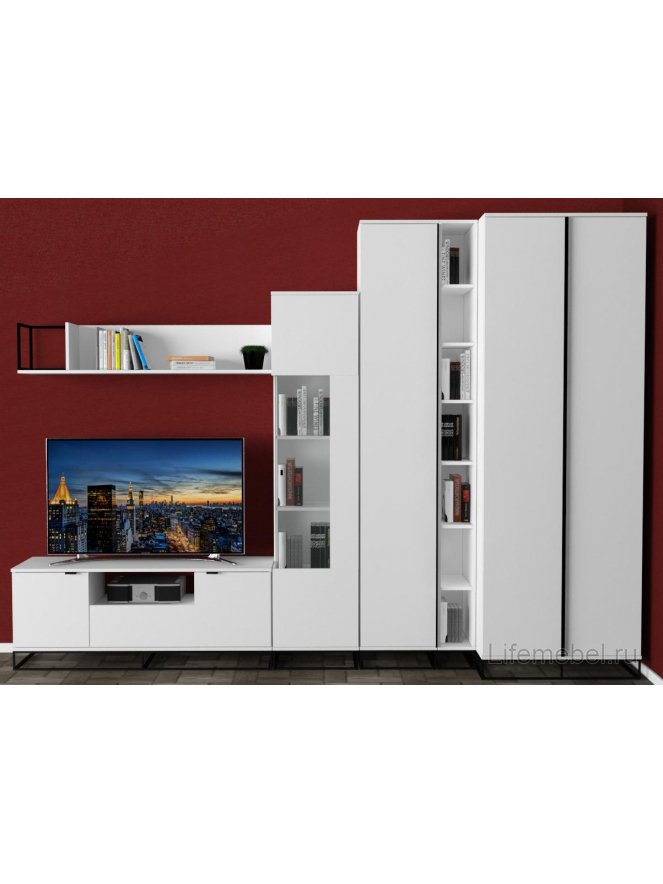 Стеллаж City узкий белый